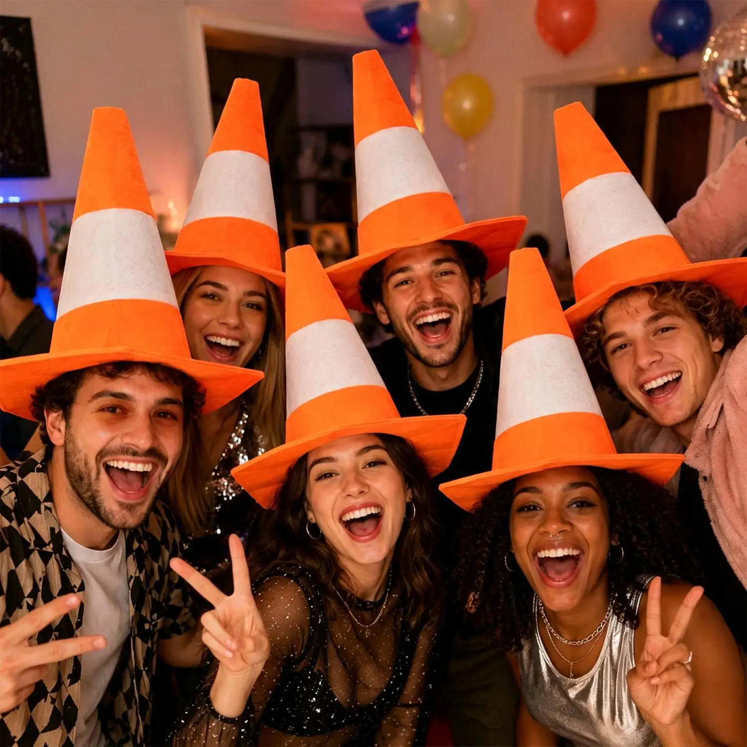 Party Hat Cone - 1/3/5Pcs Funny Foldable Traffic Cone Party