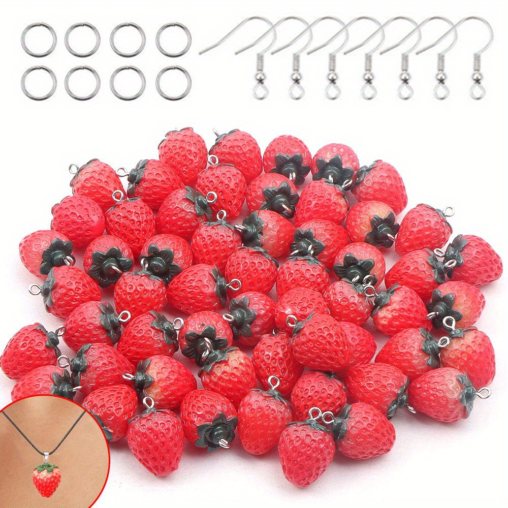 12/27/54pcs Red Resin Strawber - Event Suppliers review and price