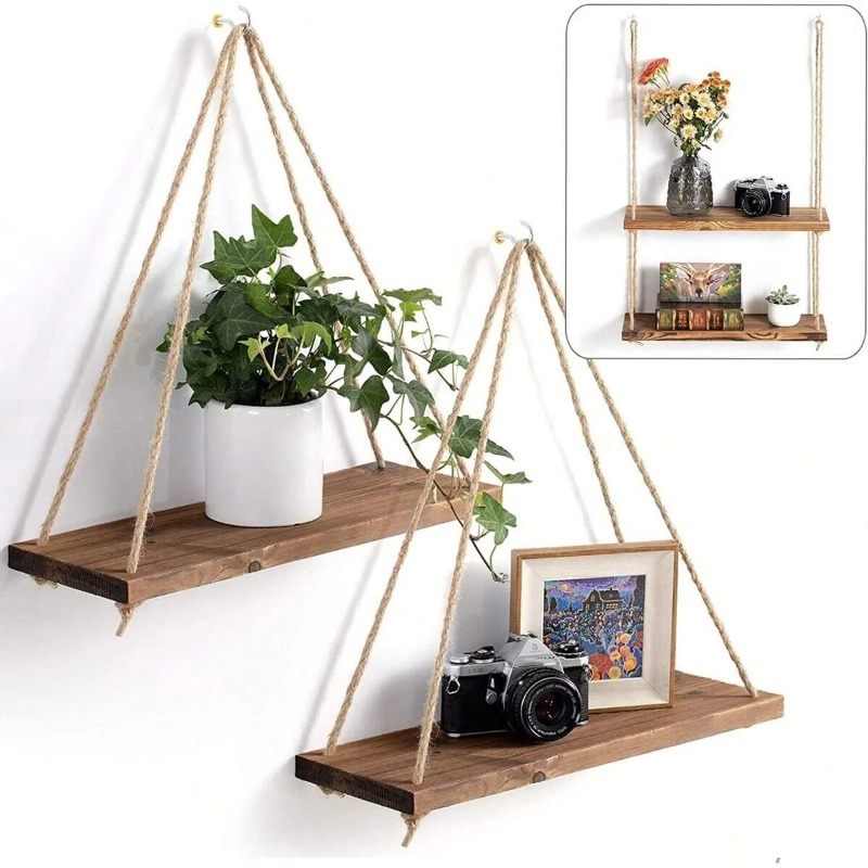 1PC Wooden Swing Hanging Hemp  - Flower Wall Panel review and price