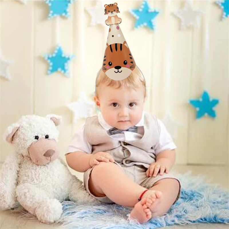 6Pcs Jungle Animal Paper Hats  - Party Hat Cone review and price