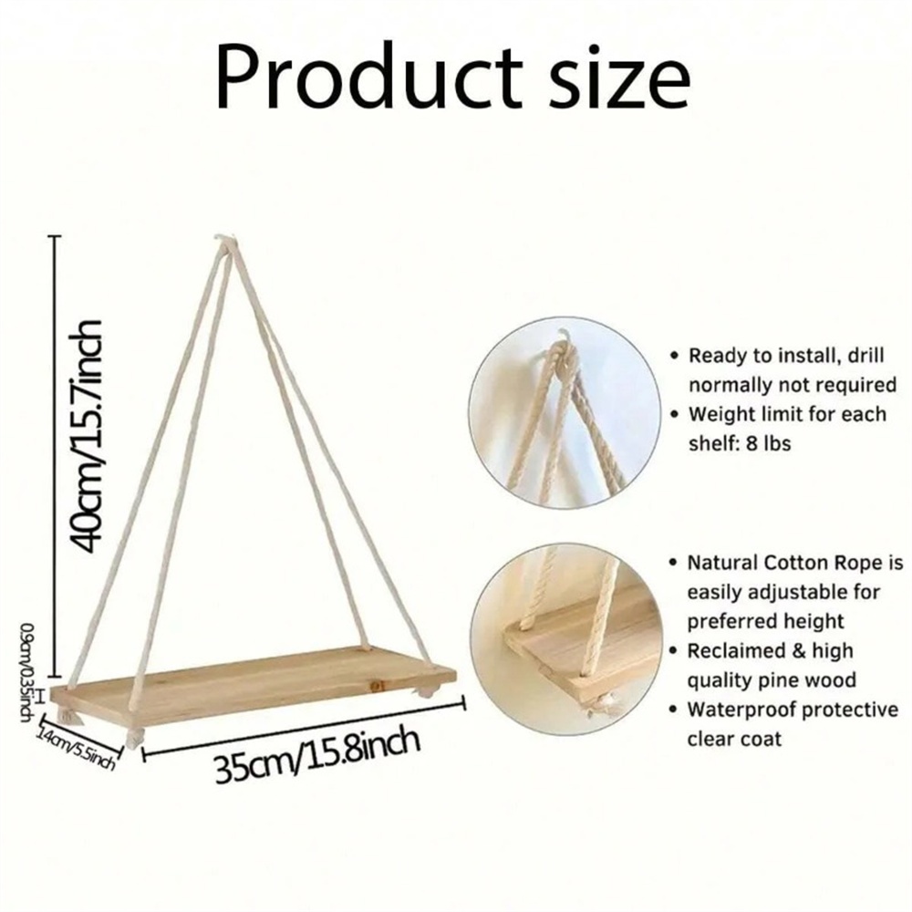1pc Wood Hanging Shelve Swing  - Flower Wall Panel review and price