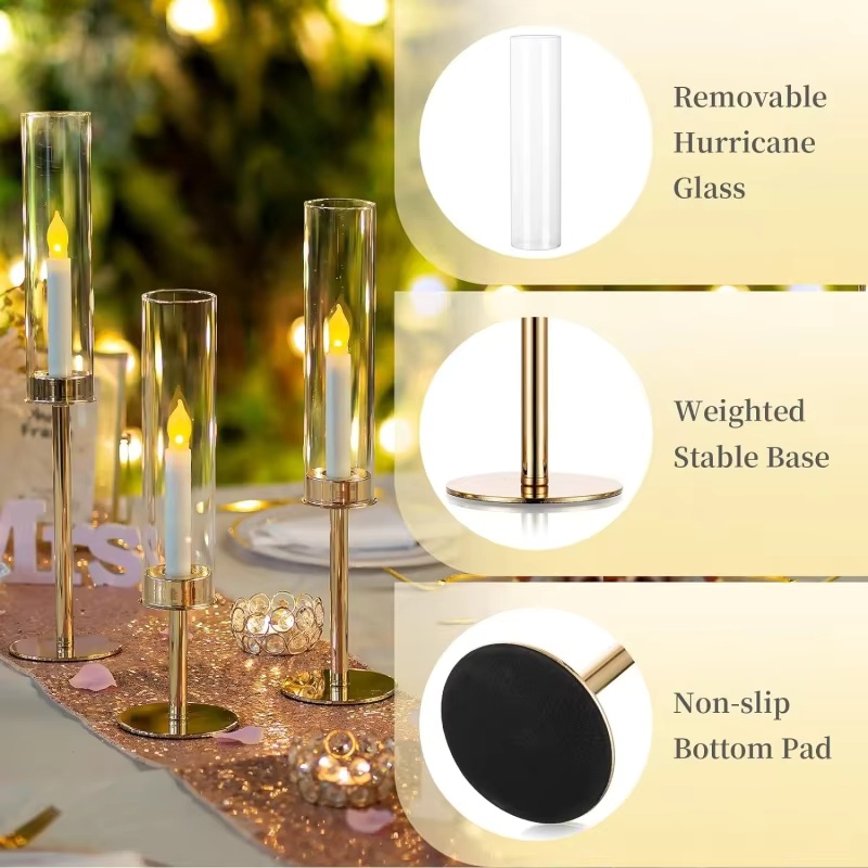 Gold Hurricane Candle Holders  - Centerpiece Stick review and price